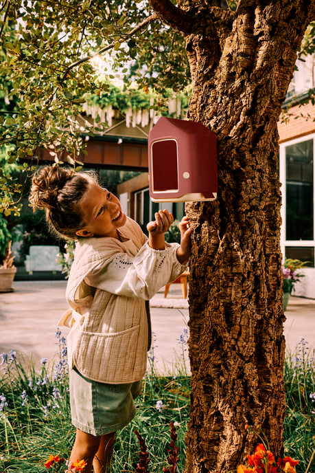 BNDL cosy bird house + feeder toscaans rood